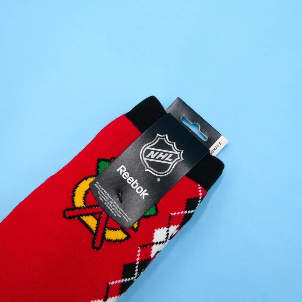 Chicago Blackhawks Crew Socks Womens One Size Reebok Red Hockey‎ NHL Mid Y2K Gym